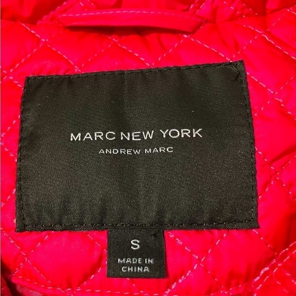 Marc New York Andrew Marc Fuscia Zip Up Quilted Puffer Vest Women’s Size Small - Picture 3 of 5